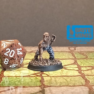 Hand Painted undead ghoul zombie flesh eating miniature for Dungeons and Dragons and other table top role-playing games. 28mm