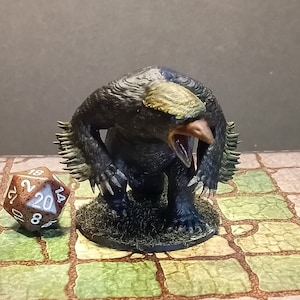 Hand Painted 1st Edition OSR Owlbear miniature for Dungeons and Dragons and other table top role playing games.