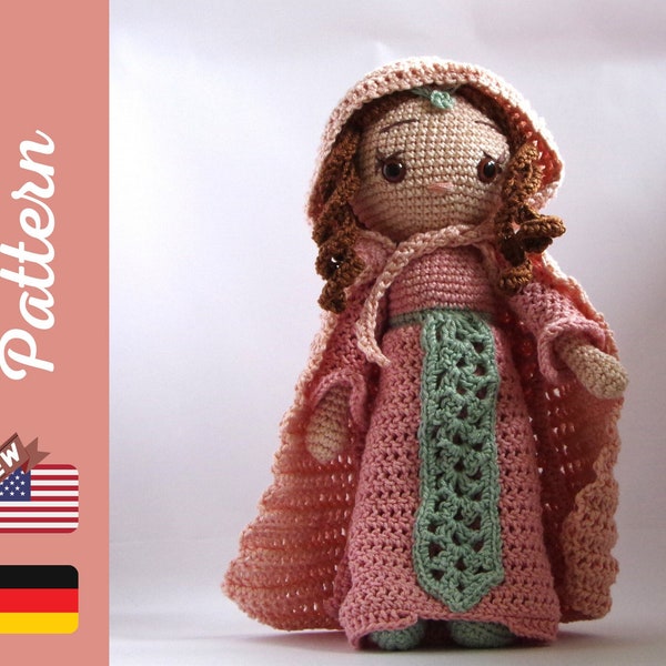 Aschenbrödel Amigurumi Häkelpuppe Anleitung Pattern Märchen Weihnachten