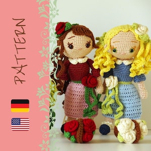Schneeweißchen und Rosenrot Amigurumi Häkelpuppe Anleitung Pattern Märchen