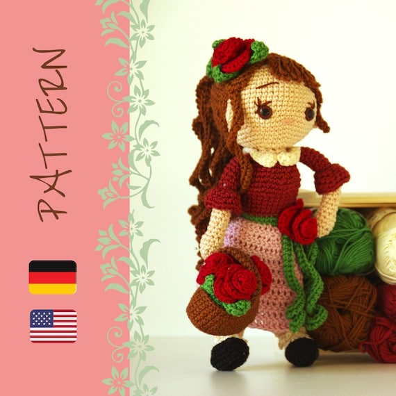Rose Red Amigurumi Crochet Doll Instructions Pattern Fairy Tale - Etsy