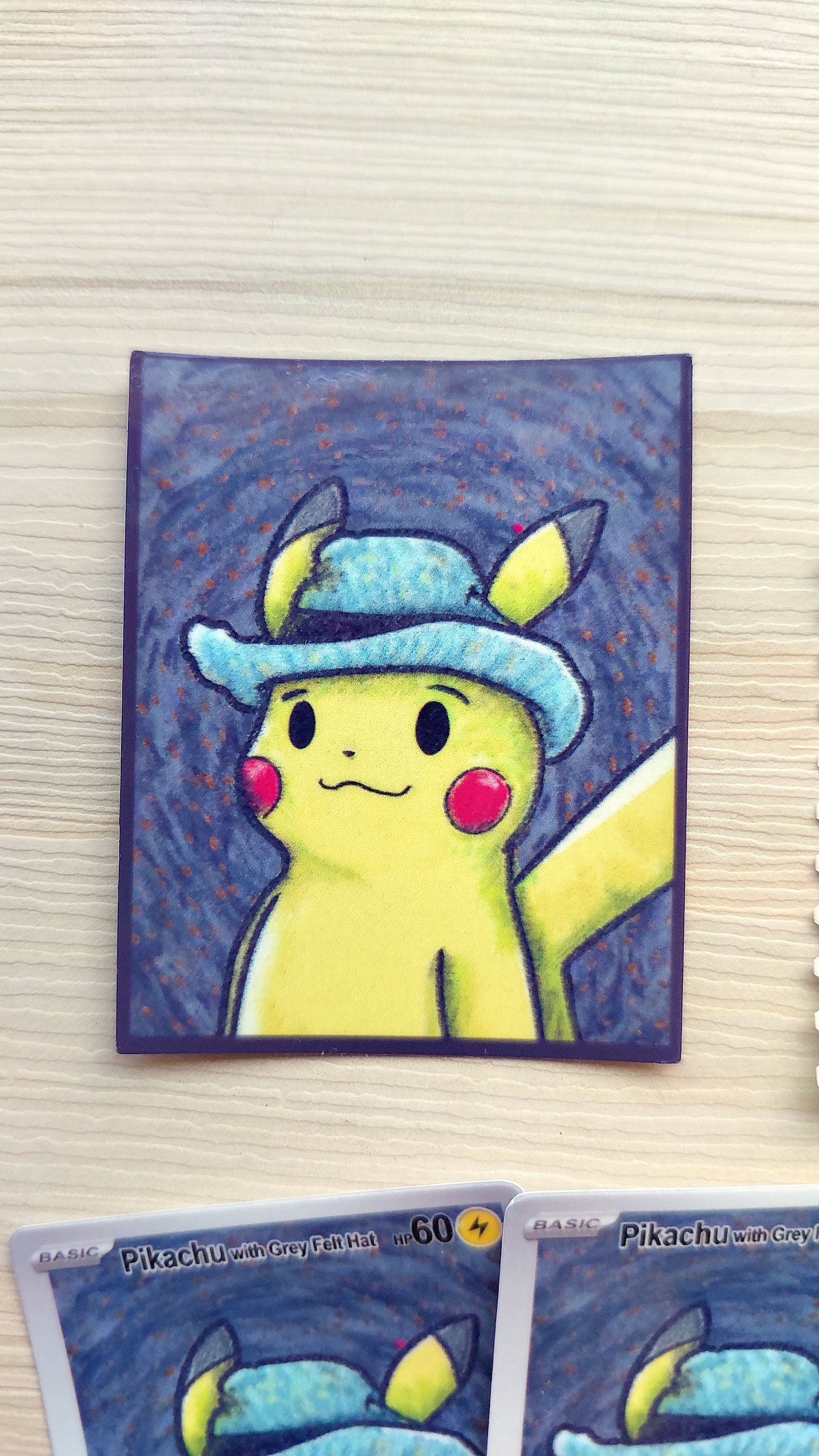 Pokemon Pikachu With Grey Felt Hat Stickers Waterproof Etsy