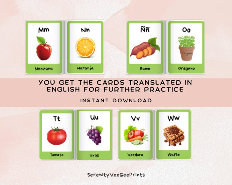 Spanish Alphabet Flashcards for Kids Printable Learning Binder for ...