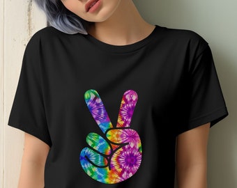 Tie Dye Peace Sign T-Shirt: Retro Hippie Style