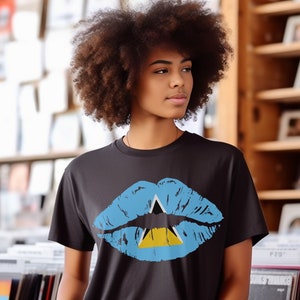 St. Lucia Lips Shirt, St. Lucia Shirt, St. Lucia Flag Shirt, St. Lucian Pride, St. Lucia Gift, St. Lucia Souvenir Unisex Tee