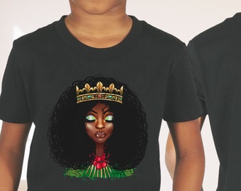 Camiseta Reina de la Melanina Juvenil, Camiseta Magia de Chica Negra