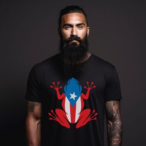 Puerto Rico Rana Frog Shirt, Puerto Rico Shirt, Puerto Rico Flag Shirt, Boriqua Pride, Puerto Rico Souvenir Unisex Tee