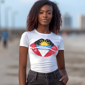 Antigua Flag Lips T-Shirt: Unisex Pride Souvenir Tee