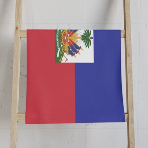 Haiti Hand Towel, Haiti Towel, Haitian Flag Towel, Haitian Pride, Haiti Gift, Haiti Souvenir Hand Towel