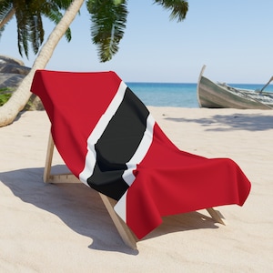 Trinidad Beach Towel, Trinidad Bath Towel, Trinidad Flag Towel, Trinidadian Pride, Trinidad Gift, Trinidad Caribbean Souvenir Beach Towel