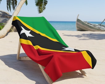 Asciugamano da spiaggia con bandiera di St. Kitts e Nevis: regalo per l'orgoglio caraibico