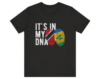 It&#39;s In My DNA Trinidad & St. Vincent Customizable Shirt, Trinidad Tee, Trinidadian Flag Tee, Trini Pride, Vincy Pride, Souvenir Unisex Tee