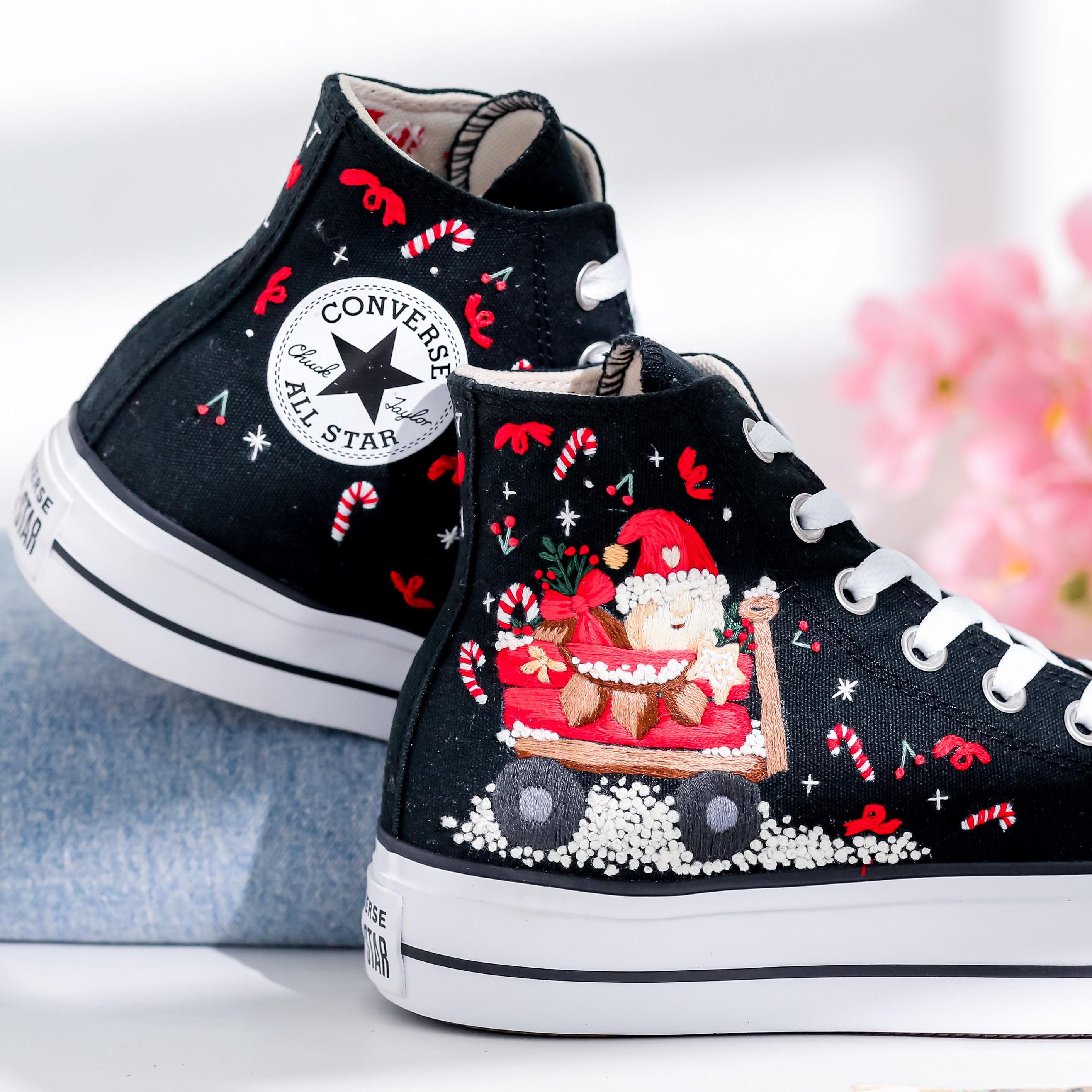 Santa Claus Converse - Etsy