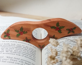Anello di lettura in legno, regalo per lettori, accessorio per la lettura, anello di lettura, porta pagine in legno, regali di Natale per gli amanti dei libri