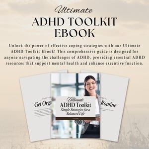 Ultimate ADHD Toolkit Ebook With Worksheets, Cheat Sheets, Therapy Tools for Coping, Mental Health and Executive Function Support