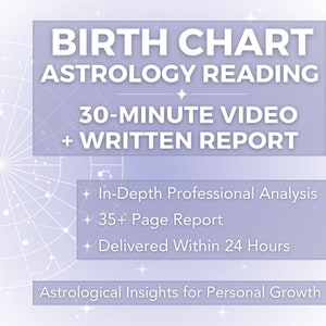 Astrologie-Lesung | Geburtshoroskop Video & schriftlicher Bericht | Geburtshoroskop | Personalisierte Astrologie Chart Reading | In-Depth