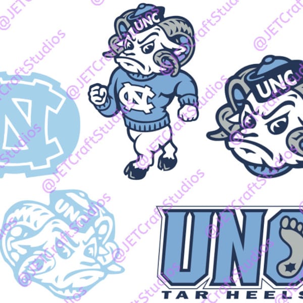 College Mascot Logos- Blue Goat SVG Files (10 Downloadable Files)