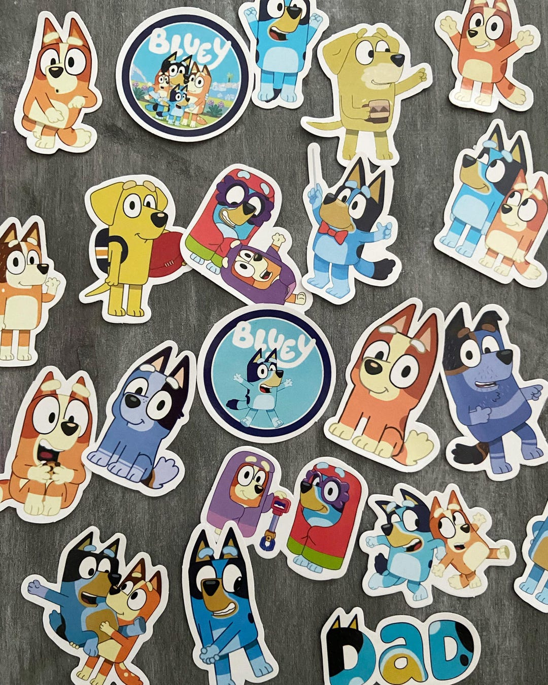 25 X Assorted Bluey Stickers for Party Bags, Scrapbooking, Card Making ...