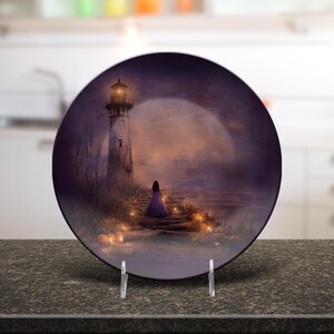Haunted Seaside Lighthouse Plate – Coastal Halloween Dinnerware Decor image 5