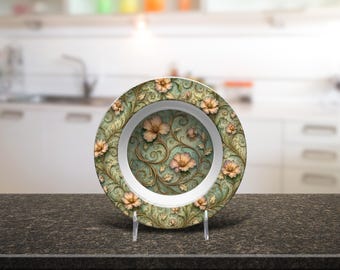 Art Nouveau Floral Cereal Bowl, Unbreakable