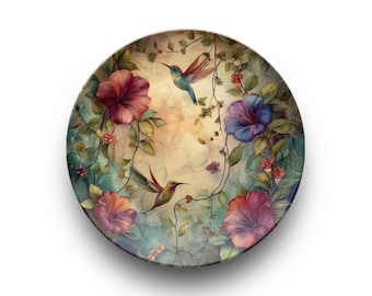 Hummingbird Haven Plate – Whimsical Floral Dinnerware, Cottagecore Table Decor