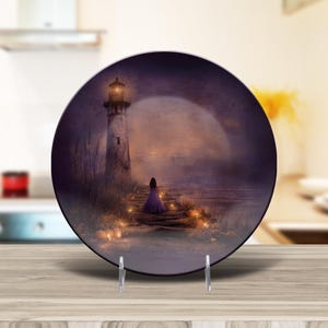 Haunted Seaside Lighthouse Plate – Coastal Halloween Dinnerware Decor image 3