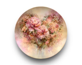 Romantische Blumenherz Unzerbrechliche Platte