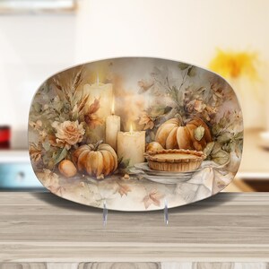 Thanksgiving Harvest  Unbreakable– Elegant Pumpkin & Candle Autumn Serveware