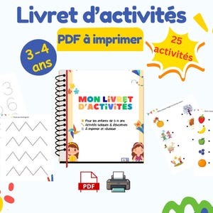 Livret d’activités maternelle 3-4 ans – PDF à imprimer – Graphisme PS MS, tracés, formes, couleurs – Activités enfants