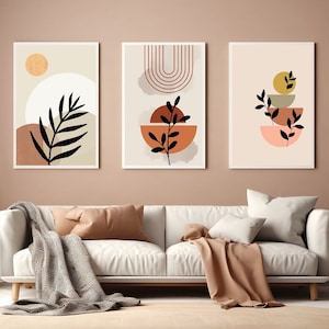 Set of 3 wall art prints, Printable Wall Art, set of minimalist abstract shapes prints, DIGITAL DOWNLOAD