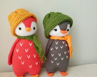 Handmade Crochet Penguin Amigurumi Doll: Organic Stuffed Animal Toy