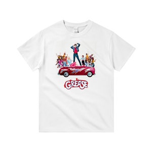 Grease, Randal Kleiser, John Travolta, Olivia Newton John, 1978 - HQ Movie Print T-Shirt, Heavyweight Unisex Crewneck