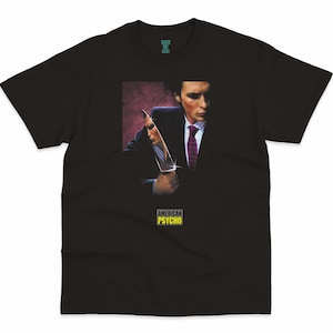 American Psycho, Mary Harron, Christian Bale, Willem Dafoe, Jared Leto, 2000 - QUARZ Retro Movie Print T-Shirt, schweres Unisex Rundhalsausschnitt