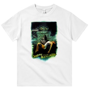 Creature from the Black Lagoon, Jack Arnold, 1954 - HQ Retro Horror Movie Print T-Shirt, Heavyweight Unisex Crewneck