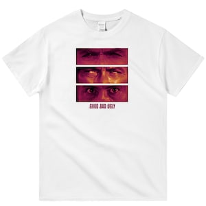The Good, the Bad and the Ugly, Sergio Leone, Clint Eastwood, 1966 - QUARZ Retro Movie Print T-Shirt, schweres Unisex Rundhalsausschnitt
