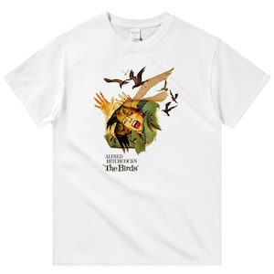 Los pájaros, Alfred Hitchcock, 1963 - Camiseta unisex de cuello redondo de alta calidad con estampado retro de película