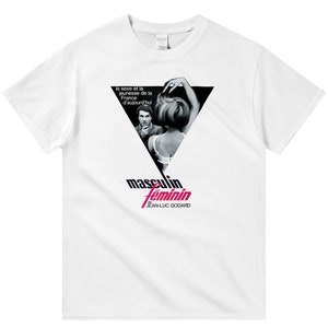 Masculin Feminin, Jean-Luc Godard, 1966 - HQ Retro Movie Print T-Shirt, Heavyweight Unisex Crewneck