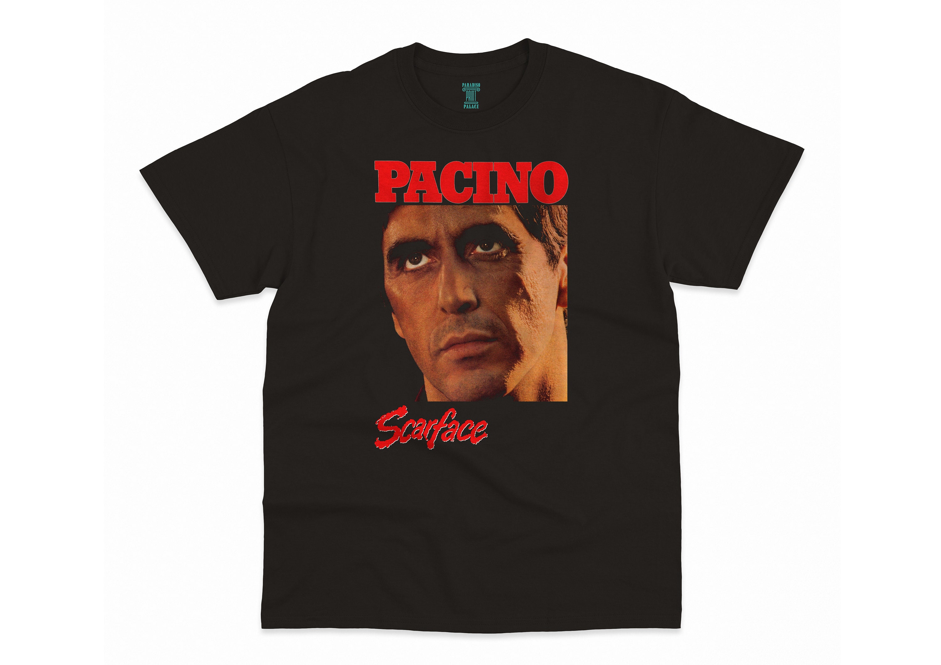 thumbnail image 2 of Urban Foxx Scarface Movie Poster T-Shirt – Unisex Black, Distressed Graphic, Tony Montana 2 of 2