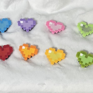 Choose your fuse bead pixel art heart fridge magnet rainbow and glow in the dark 1x1 inch