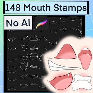 148 uttrycksfulla anime-munstämplar för Procreate!