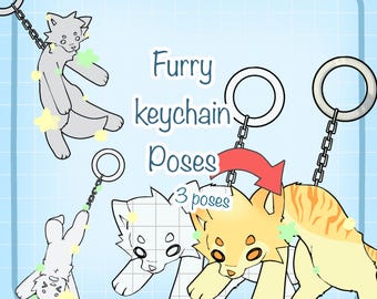 Furry keychain YCH pose bases