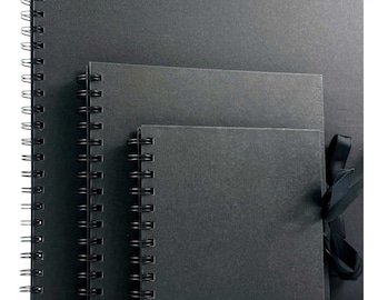 Black Spiralbound Scrapbook: DIY Photo Album, Kraft Paper Memory Book