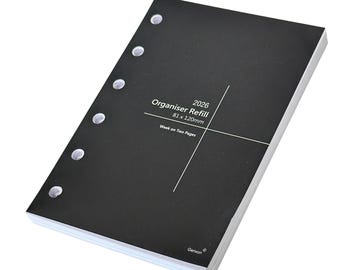 2026 Pocket Diary Refill Insert Week to view on 2 Pages Filofax Planner Compatible
