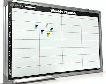 Magnetic Weekly Planner Whiteboard: Family Organizer 60x40cm