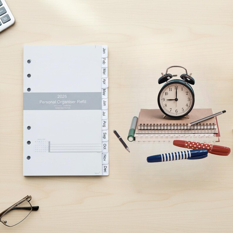 2026 Personal Diary Refill Weekly Organiser Planner Week on Two Pages Filofax Compatible image 17