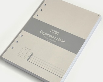 2026 A5 Planner Refill: Day Per Page, 8 AM-8 PM Time Slots