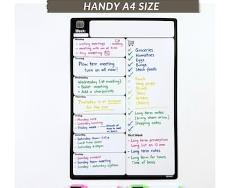Magnetic Fridge Planner Weekly Whiteboard Shopping List Kitchen Meal Planner 4 Drywipe Markers