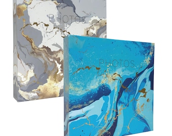 Marble Photo Album 200 Slip in Pockets 6 x 4 Photos Keepsake Memory Book