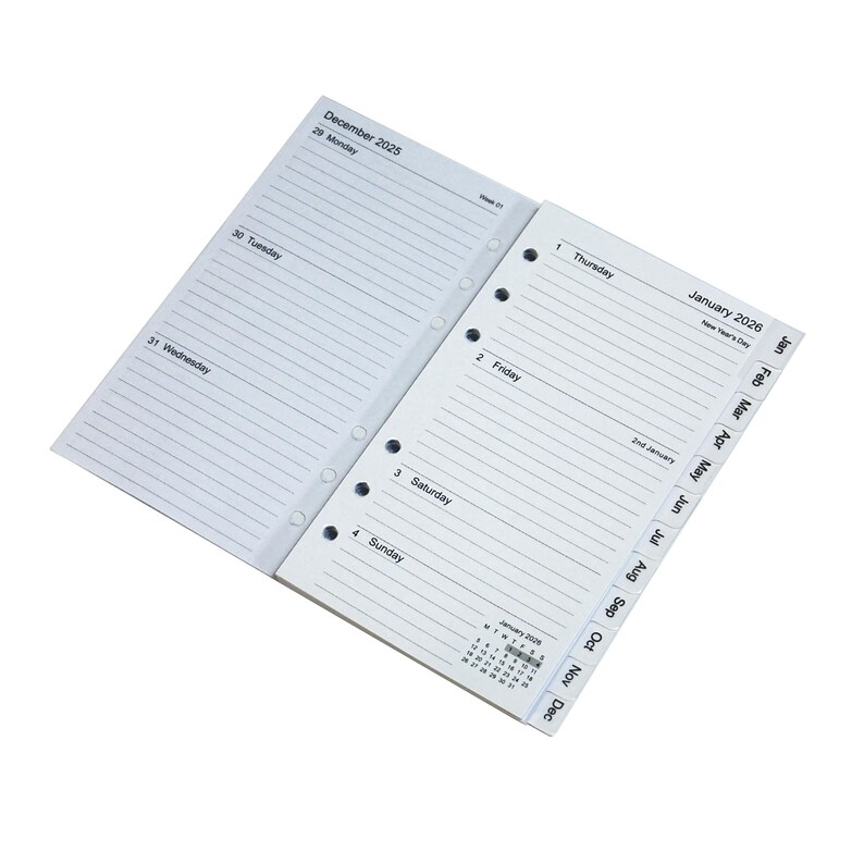 2026 Personal Diary Refill Weekly Organiser Planner Week on Two Pages Filofax Compatible image 7