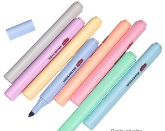 Pastel Highlighter Pen Set: Soft Color Markers, School Office (Pack of 8)